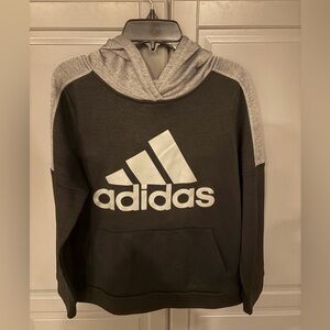 Adidas Kids Black and Gray Hoodie